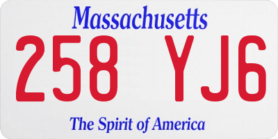 MA license plate 258YJ6