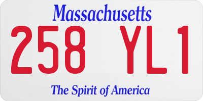 MA license plate 258YL1