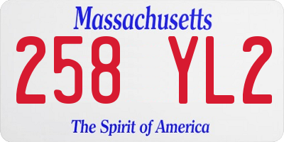 MA license plate 258YL2