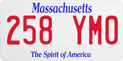 MA license plate 258YM0