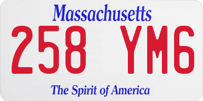 MA license plate 258YM6