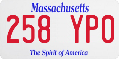 MA license plate 258YP0