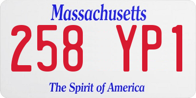 MA license plate 258YP1