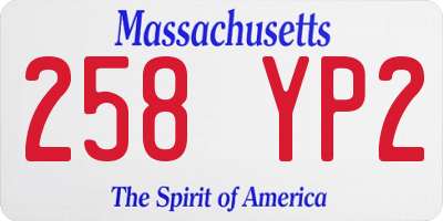 MA license plate 258YP2