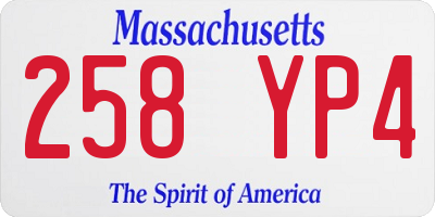 MA license plate 258YP4