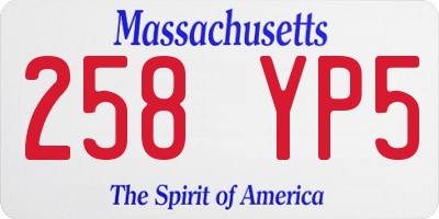 MA license plate 258YP5