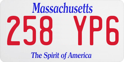MA license plate 258YP6