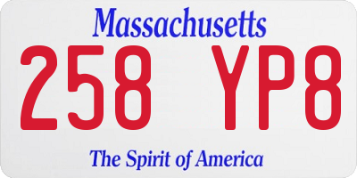 MA license plate 258YP8