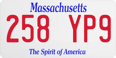 MA license plate 258YP9