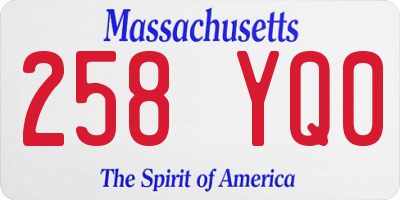 MA license plate 258YQ0