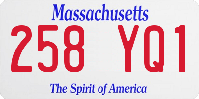 MA license plate 258YQ1