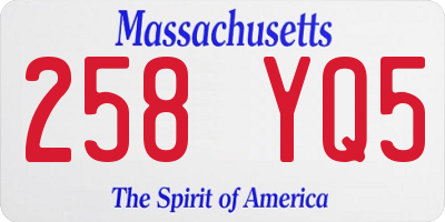 MA license plate 258YQ5