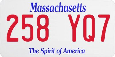 MA license plate 258YQ7