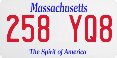 MA license plate 258YQ8