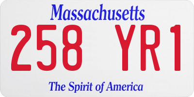 MA license plate 258YR1