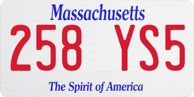 MA license plate 258YS5