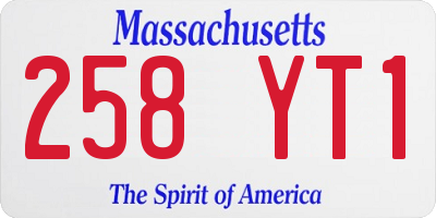 MA license plate 258YT1