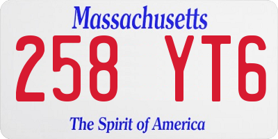 MA license plate 258YT6