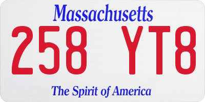 MA license plate 258YT8