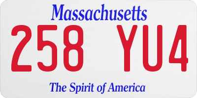 MA license plate 258YU4