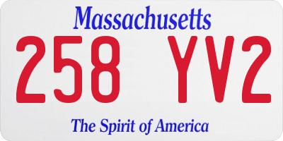 MA license plate 258YV2