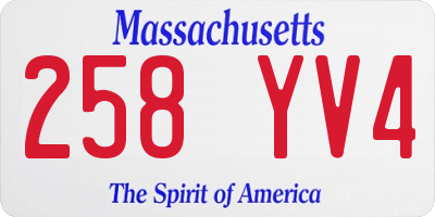 MA license plate 258YV4