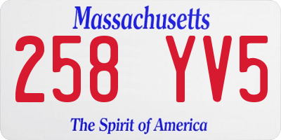 MA license plate 258YV5
