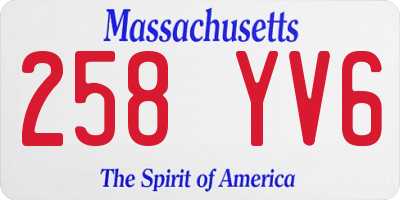 MA license plate 258YV6