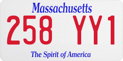 MA license plate 258YY1