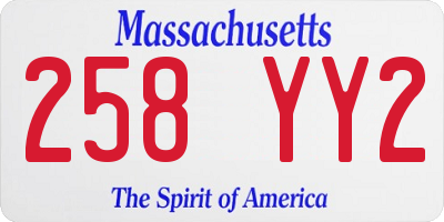 MA license plate 258YY2