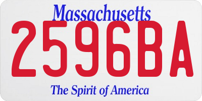 MA license plate 2596BA