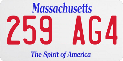 MA license plate 259AG4