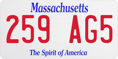 MA license plate 259AG5