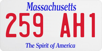 MA license plate 259AH1