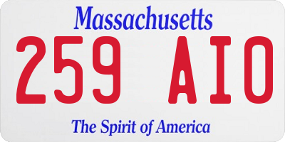 MA license plate 259AI0