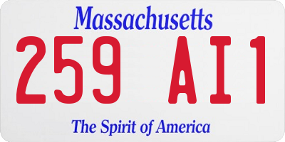 MA license plate 259AI1