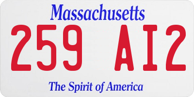 MA license plate 259AI2