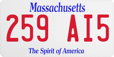 MA license plate 259AI5