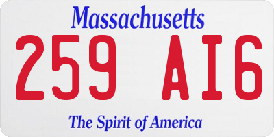 MA license plate 259AI6