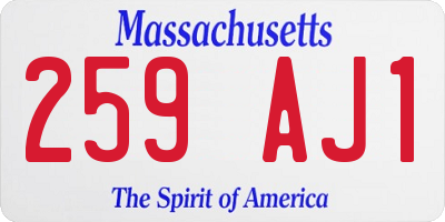 MA license plate 259AJ1