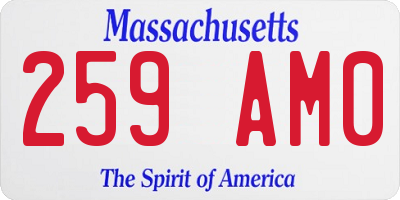 MA license plate 259AM0