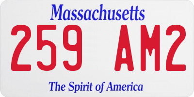 MA license plate 259AM2