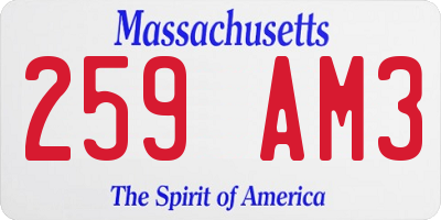 MA license plate 259AM3