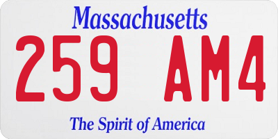 MA license plate 259AM4