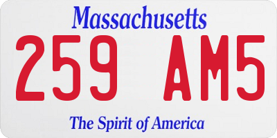 MA license plate 259AM5
