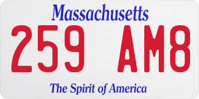MA license plate 259AM8