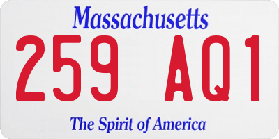 MA license plate 259AQ1