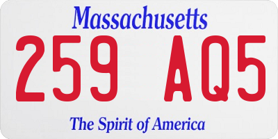 MA license plate 259AQ5