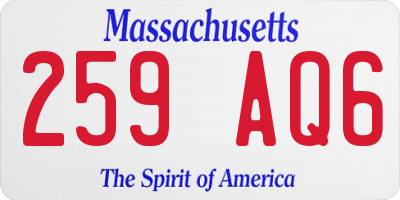 MA license plate 259AQ6