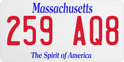 MA license plate 259AQ8